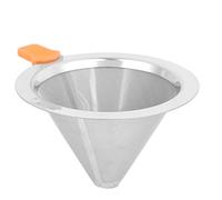 HUSHUI Filtro antigoccia per macchina da caffè, imbuto riutilizzabile in acciaio inox per 1-2 persone, design ecologico, dimensioni compatte 6,1 x 9,9 cm (arancione, 2 persone)