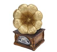 HUSHUI Fonografo Modello Retrofono Retrofono Record Record Resin Ornament Decoration Photography Prop Oro