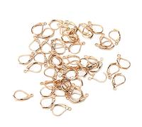 HUSHUI Ganci per Orecchini, Monachella Francese, Facili da Indossare per Creare Gioielli Fai da Te, Ideali Come Regali, Materiale Ottone, 50 Pezzi (KC Oro)
