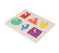 HUSHUI Giocattolo di Abbinamento di Forme Geometriche per Imparare Colori e Forme per Bambini in età Prescolare Giocattolo Educativo in Legno 22,1 X 18,2 Cm (pannelli di forma geometrica)