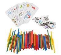 HUSHUI Giocattolo di Abbinamento Numeri Matematici Gioco Educativo di Conteggio in Legno per Bambini Dai 3 Anni in su Realizzato in Legno Naturale Non Tossico 105 Bastoncini (Accoppiamento di numeri)