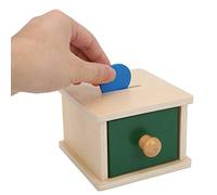 HUSHUI Giocattolo Educativo per Bambini con Scatola di Palline in Legno per Il Riconoscimento della Forma e la Coordinazione Occhio-Mano con Design Colorato 12 X 12 X 8,5 Cm (Wafer e scatole)