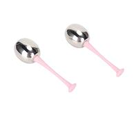 HUSHUI Globi di Ghiaccio per il Viso 2 Pezzi Massaggio Rinfrescante Ergonomico in Acciaio Inossidabile per la Cura della Pelle Riduce il Gonfiore e le Linee Sottili (Maniglia rosa)