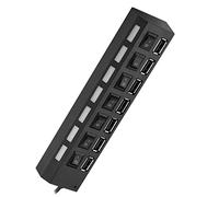 HUSHUI Hub USB a 7 Porte da 480 Mbps con Trasmissione Veloce e Indipendenti per L'home Office e la Configurazione di Gioco