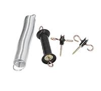 HUSHUI Kit Cancello per Recinzione Elettrica, Accessorio per Porta a Molla per Animali in Ferro PP con Maniglia Isolante Nera e Molla in Argento, per di Porta per Recinzione