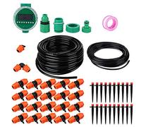 HUSHUI Kit di Irrigazione da Giardino da 20 m. Timer di Irrigazione automatico. PVC Resistente per Piante Domestiche e da Ufficio