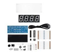 HUSHUI Kit Elettronico Fai-da-te Orologio con Visualizzazione Automatica della Temperatura e 'ora con Controllo della luminosità Ideale per gli Hobbisti (Rossa)