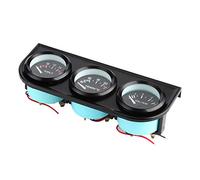 HUSHUI Kit Manometro Temperatura Acqua Voltmetro per Auto 3 in 1 per Auto Universali 12V Nero 52mm