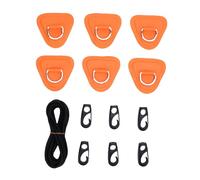 HUSHUI Kit Patch Ad Anello in Acciaio Inossidabile, Gancio da Surf in Canoa in Canoa in Canoa in PVC con Cavo Elastico per Barca Gonfiabile, Gommone (Arancia)