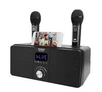 HUSHUI Kit per Microfono Wireless KTV per Famiglie con Altoparlante Karaoke Bluetooth di Alta qualità per Feste in Casa, 1 unità (Nera)