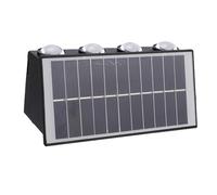 HUSHUI Lampada da Parete a LED Solare, Pannello Solare di Grandi Dimensioni, Batteria da 1800 MAh, Materiale ABS IP65, per Patio, Recinzione, Giardino, Portico, con Perline LED Ad