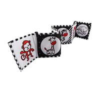 HUSHUI Libro per neonati, in bianco e nero, con contrasto elevato, con specchio divertente, coordinazione occhio-mano, portatile per presepe e viaggi, 32,3 x 5,3 pollici (animale)