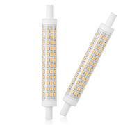 HUSHUI Luce Alogena LED R7S da 2 Pezzi da 10 W, Lampadina di Ricambio a Risparmio Energetico per la Casa, Luci di Sicurezza, Bianco Caldo/bianco Freddo, 16 * 117 Mm (caldo 2700K-3000K)