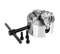 HUSHUI Mandrino per Tornio in Metallo Reversibile a 4 Griffe K72-80 da 3 Pollici, Accessori per Torni di Precisione per la Lavorazione dei Metalli