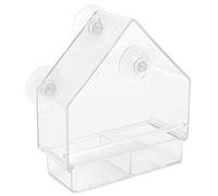 HUSHUI Mangiatoia per Uccelli da Esterno per Interni Trasparente Design Elegante per il Birdwatching nel Balcone del Giardino di Casa 16,5 X 15 X 6,3 Cm