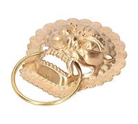 HUSHUI Maniglia a Battente per Doppia Porta in Ottone Anticato, Design Durevole a Forma di Conchiglia per Cortili in Legno, Maniglia da 10,2x7,5 Pollici, Installazione Conveniente