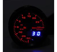 HUSHUI Manometro Boost Universale Ad Alta Precisione 52 Mm/2,0 Pollici Che Mostra la Pressione del Motore per gli Appassionati di Auto ABS Nero