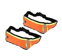 HUSHUI Marsupio impermeabile ultra sottile, marsupio regolabile per corsa, escursionismo, viaggi, sport all'aria aperta, tessuto non tessuto, 2 pezzi, arancione, Classico