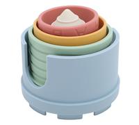 HUSHUI Massaggiagengive Morbido Educativo per Bambini Impilabile con Castello in Silicone, Costruito in Silicone Alimentare, 5 Pezzi