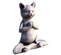 HUSHUI Meditando Gatto Cane Statua di Buddha, Buddha Gatto Statua Zen Preghiera Posa Home Memorial Decor Meditazione Decor Yoga Decor