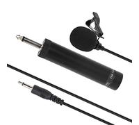 HUSHUI Microfono Lavalier Cablato Professionale Clip-on a 360 Gradi per Strumenti Musicali Nero 5M (5 metri di lunghezza)