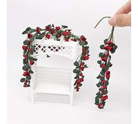 HUSHUI Mini Bouquet Decorativo Lungo per Casa delle Bambole 1:12, per Decorazioni da Sogno per Scene da Giardino, Rose Rosse/rosa/gialle/viola, Resina e Filo, 1 unità (Rosa Rossa)