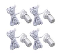 HUSHUI Mini Faretti Orientabili con Display a LED Alimentati Tramite USB per Vetrine, Tavoli, Alluminio, 4 Pezzi (#6)