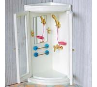 HUSHUI Mini Modello di Doccia in Legno per Accessori per Casa delle Bambole 1:12 per la Decorazione delle Bambole e il Gioco Fai-da-te