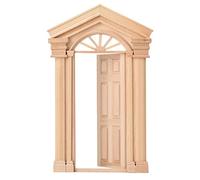 HUSHUI Mini Porta in Legno per Casa delle Bambole 1:12, Resistente e Ben Realizzata, Ideale per la Decorazione della Casa delle Bambole in Soggiorno o Camera da Letto, 14 * 2,5 * 22,6 Cm