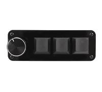 HUSHUI Mini Tastierino a 3 Tasti con Manopola, Tastiera Meccanica con Interruttore Blu Sostituibile a Caldo con Programmazione Macro Personalizzata, con unità Flash USB per Computer