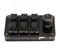 HUSHUI Mini Tastierino a 6 Tasti, Tastiera Meccanica Programmabile con Manopola per Giochi, Musica da Ufficio, Tastierino Numerico USB Portatile per