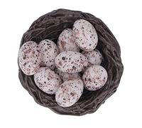 HUSHUI Mini Uova Artificiali e Nidi Bellissimi Accessori per Case delle Bambole in Resina per Case delle Bambole in Scala 1:12 con 10 Uova (e nido di uccelli)