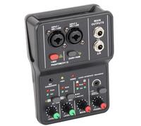 HUSHUI Mixer Audio a 2, Console di Missaggio Audio USB con Alimentazione 48V e Risoluzione Audio 16BIT 48KHZ, per la Registrazione di Musica Karaoke Domestico e Karaoke su Internet
