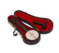 HUSHUI Modello di Banjo in Miniatura Realistico con Superfici più Lisce e Scatola Portaoggetti, per Accessori per Case delle Bambole, Regali e Decorazioni di Giocattoli, HUSHUIvztdckn3rb