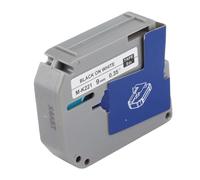 HUSHUI Nastro per Etichette da 9 Mm, PET di Alta qualità, Resistente e di Lunga Durata per Stampante per Etichette PT-65/70/80, Lettera Nera su Base Bianca, 1 X 8000 Mm