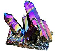 HUSHUI Naturale Arcobaleno Cristallo Quarzo Cluster, Naturale Colorato Arcobaleno Cristallo Pietra Naturale Cristallo di Roccia Cluster Geode Pietra Campione Complementi Arredo Casa