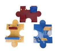 HUSHUI Organizzatore da Parete con Pannelli Forati Fai-da-te con Ripiani Personalizzati per L'ingresso della Casa in Plastica 24x36,2 Cm 1 unità (Rosso Giallo Blu)