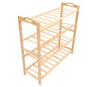 HUSHUI Organizzatore di Scarpe in Legno a 4 Livelli Space Salvaling Striscia in Piedi per le Scarpe Porta Scarica per il Soggiorno Dell'armadio D'ingresso
