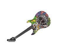 HUSHUI Orologio da Parete con Chitarra, Forma Unica, Tempo Preciso, per Camera da Letto e Studi Musicali, Design Decorativo in Plastica (Chitarra 5680CC con supporto)