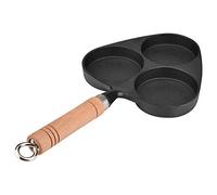 HUSHUI Padella in Ghisa per Pancake, Uova, Hamburger, Design Resistente per Tutti i Piani Cottura, Struttura a 3 Stampi