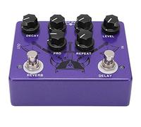 HUSHUI Pedale Effetto per Chitarra, Ritardo Digitale Compatto e Pedale Riverbero per Performance Dal Vivo, Metallo Resistente in Viola, Facile da Trasportare