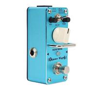 HUSHUI Pedale Effetto Riverbero Digitale per Chitarra Elettrica con Controlli Multipli in Materiale Metallico, Lunghezza 94 Mm