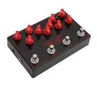HUSHUI Pedale per Chitarra Sintetizzatore Durevole Nero Effetti 4 in 1 Delay Chorus Loop Overdrive per Chitarristi