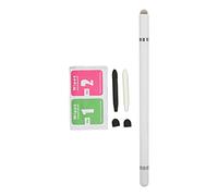 HUSHUI Penna Stilo, Posizionamento Preciso Senza Ritardo Stilo Capacitivo Multifunzionale 3 in 1 con 2 Punte in Fibra, per Tablet, Telefono Cellulare, Dispositivo Intelligente (Bianca)