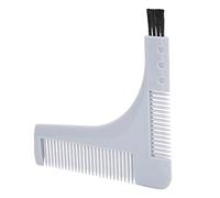 HUSHUI Pettine per Modellare la Barba Guida per Tagliare i Baffi a Forma di L Durevole per Uomo Strumento per lo Styling in Plastica Nuovissimo Al 100% (Grigio)