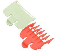 HUSHUI Pettini Guida Professionali per Tagliacapelli, 2 Protezioni in Plastica per Tagliacapelli con Design a Denti Arrotondati, Ricambio Sicuro per il Taglio dei Capelli per Controllo (rosso e verde)