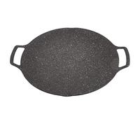 HUSHUI Piastra per Barbecue Coreana Griglia per Barbecue Rotonda Antiaderente per Campeggio All'aperto in Lega di Alluminio 1 unità (Tipo universale 30 cm)