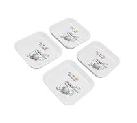 HUSHUI Piatto per Snack Alla Frutta da 4 Pezzi, Vassoio per Dessert di Grande capacità, Vassoio per Sputi, con Materiale in Melammina, per il Ristorante della Scuola Domestica (Caffè)