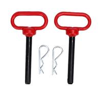 HUSHUI Pin del Gancio del Rimorchio e Clip, Perno Manico Rosso Rivestito in Gomma Pin del Rimorchio per Rimorchio per Trattori Torna Carrello ATV