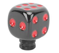 HUSHUI Pomello della Leva del della Testa del a Forma di Dado Universale per la Maggior Parte delle Auto Costruzione in Resina Design Unico 1 Pezzo (Nero Rosso)